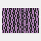 Feuille De Papier Cadeau Formes géométriques Motif noir et blanc (Devant 3)