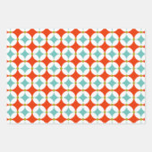 Feuille De Papier Cadeau Formes modernes du milieu du siècle moderne rétro  (Devant 2)