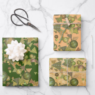 Feuille De Papier Cadeau Formes modernes et festives avec parties scintilla