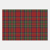 Feuille De Papier Cadeau Formes motifs de vacances et plaid rouge bleu vert (Devant 2)