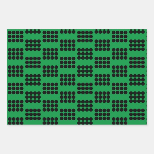 Feuille De Papier Cadeau Formes noires blanches noires de Noël (Devant)