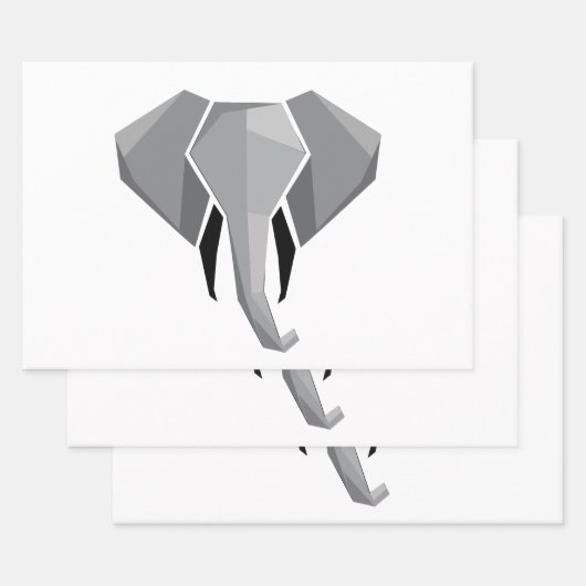 Feuille De Papier Cadeau Formes simples Géométrie Tête d'éléphant (Lot)