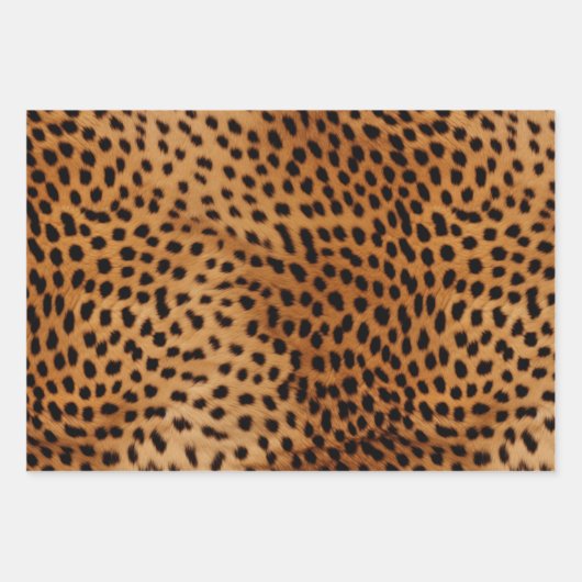 Feuille De Papier Cadeau Fourrure animale Cheetah (Devant 3)