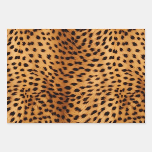 Feuille De Papier Cadeau Fourrure animale Cheetah (Devant)