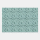 Feuille De Papier Cadeau Fox et baies en turquoise (Devant 2)