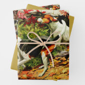 Feuille De Papier Cadeau Foxhounds - peinture (En situation)