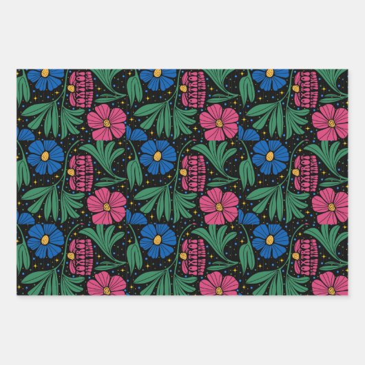 Feuille De Papier Cadeau Foxtrot Delta Tango Flower Boho (Devant 3)