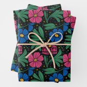Feuille De Papier Cadeau Foxtrot Delta Tango Flower Boho (En situation)