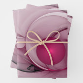 Feuille De Papier Cadeau Fractal, moderne Berry Abstrait Art rose (En situation)