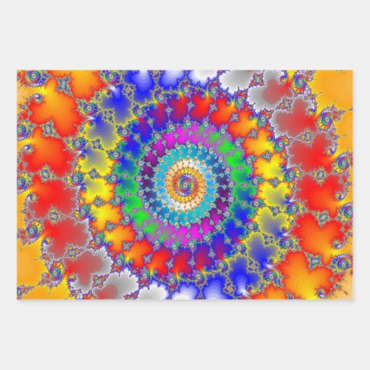 Feuille De Papier Cadeau Fractale psychédélique (Devant 3)