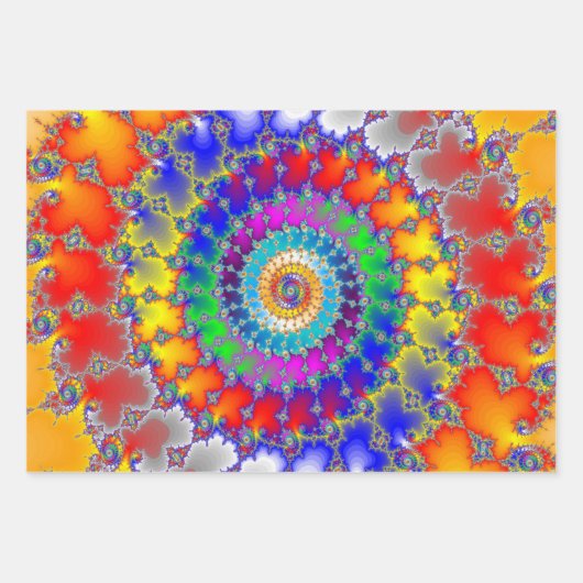 Feuille De Papier Cadeau Fractale psychédélique (Devant 2)