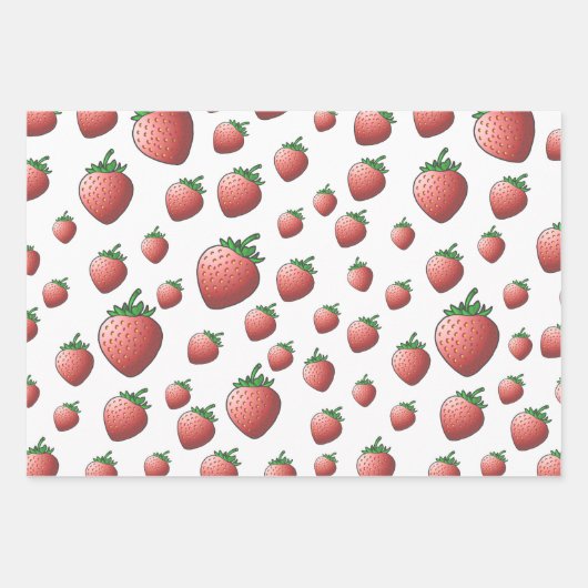 Feuille De Papier Cadeau Fraise (Devant)