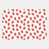 Feuille De Papier Cadeau Fraise à thème 3 pièces (Devant)