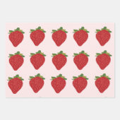 Feuille De Papier Cadeau Fraise Anniversaire Fraises d'été (Devant)