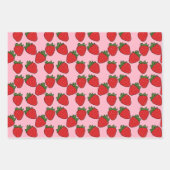 Feuille De Papier Cadeau Fraise Anniversaire Thème de fête (Devant 2)