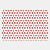 Feuille De Papier Cadeau Fraise blanche-Kiwi-Plum illustrée (Devant)
