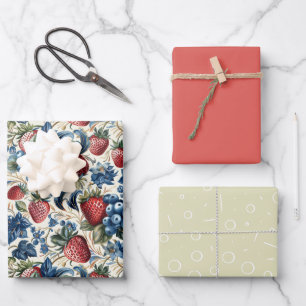 Feuille De Papier Cadeau Fraise bleuté comestible couleur