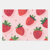 Feuille De Papier Cadeau Fraise douce d'été (Devant)