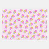 Feuille De Papier Cadeau Fraise rose (Devant)
