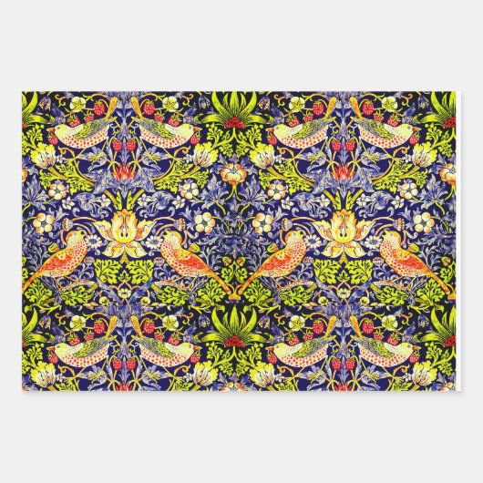 Feuille De Papier Cadeau Fraise Thief Oiseaux William Morris (Devant)