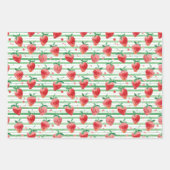 Feuille De Papier Cadeau Fraises (Devant)