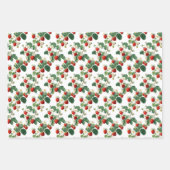 Feuille De Papier Cadeau Fraises à l'aquarelle (Devant)