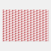 Feuille De Papier Cadeau Fraises aquarelle peintes à la main (Devant 3)