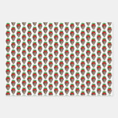 Feuille De Papier Cadeau Fraises recouvertes de chocolat (Devant)