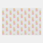 Feuille De Papier Cadeau Français Macarons aquarelle peinte à la main (Devant 3)