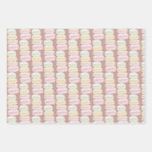 Feuille De Papier Cadeau Français Macarons aquarelle peinte à la main (Devant 2)