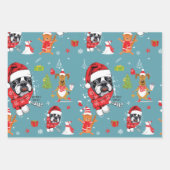Feuille De Papier Cadeau French Bulldog Christmas Père Noël (Devant 3)