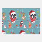 Feuille De Papier Cadeau French Bulldog Christmas Père Noël (Devant 2)