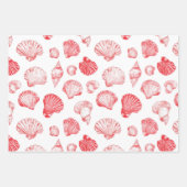 Feuille De Papier Cadeau French Riviera Red Flowers Stripes Shells (Devant 3)
