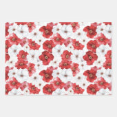 Feuille De Papier Cadeau French Riviera Red Flowers Stripes Shells (Devant)