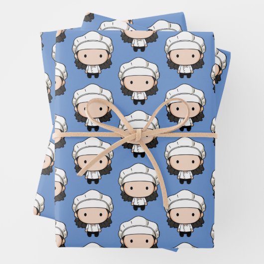 Feuille De Papier Cadeau FRIENDS™ | Monica Chibi (En situation)