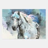 Feuille De Papier Cadeau Frisky Appaloosa Mare Watercolour (Devant)