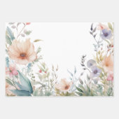 Feuille De Papier Cadeau Frontières de fleurs sauvages florales (Devant)