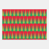 Feuille De Papier Cadeau Frontières des arbres de Noël modernes (Devant 2)