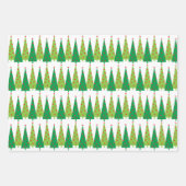 Feuille De Papier Cadeau Frontières des arbres de Noël modernes (Devant)