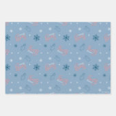 Feuille De Papier Cadeau Frosty Snowman Blue Snowflake Motif (Devant)