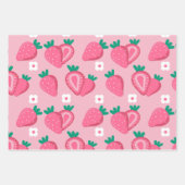 Feuille De Papier Cadeau Fruit de fraise esthétique Nourriture rose (Devant)