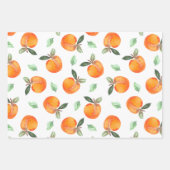 Feuille De Papier Cadeau Fruit de Pêche Aquarelle (Devant)