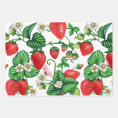 Feuille De Papier Cadeau Fruit fraise et floraison fraise Vibrant  (Devant 2)