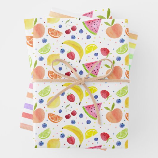 Feuille De Papier Cadeau Fruits à deux tti Deuxième anniversaire (En situation)