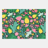 Feuille De Papier Cadeau Fruits & Cactus Festival Tropical (Devant)