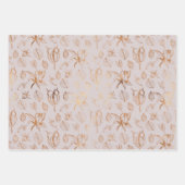 Feuille De Papier Cadeau Fruits d'or Élégants Noël (Devant 2)