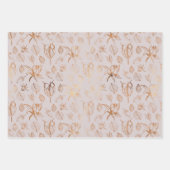 Feuille De Papier Cadeau Fruits d'or Élégants Noël (Devant)