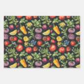 Feuille De Papier Cadeau Fruits et Légume Chalk Dessin Aliments comestibles (Devant 3)