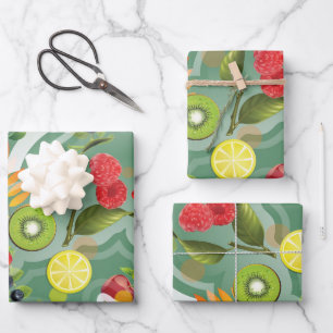 Feuille De Papier Cadeau Fruits mixtes 7