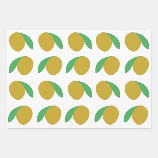 Feuille De Papier Cadeau Fruits tropicaux de Mango (Devant)